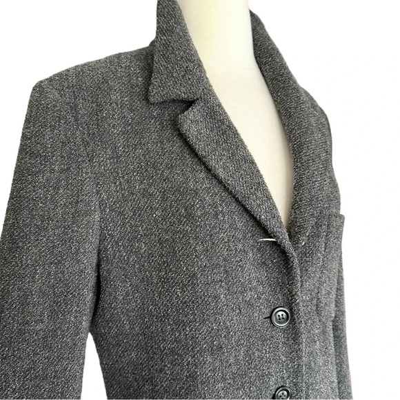 MaxMara Weekend Coat Wool Blend Grey Career Lightweight Mid Length, Size 10 - Picture 5 of 16